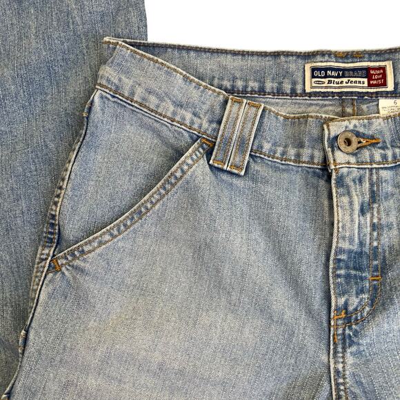 Old Navy Sz 6 Vtg Y2K Low Rise Flared Jeans Light Wash Carpenter Streetwear - Picture 9 of 16